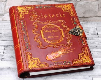 Guest Leather Book Large Family History Book Leather Journal Notebook Travel Book Handmade Coobook Book TiVergy
