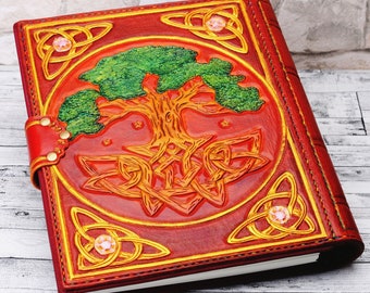 Large Family Tree Gift Custom Personalized Leather Book, Celtic Gift Book, Personalized Gift, Leather Journal, Notebook, Diary, TiVergy Book