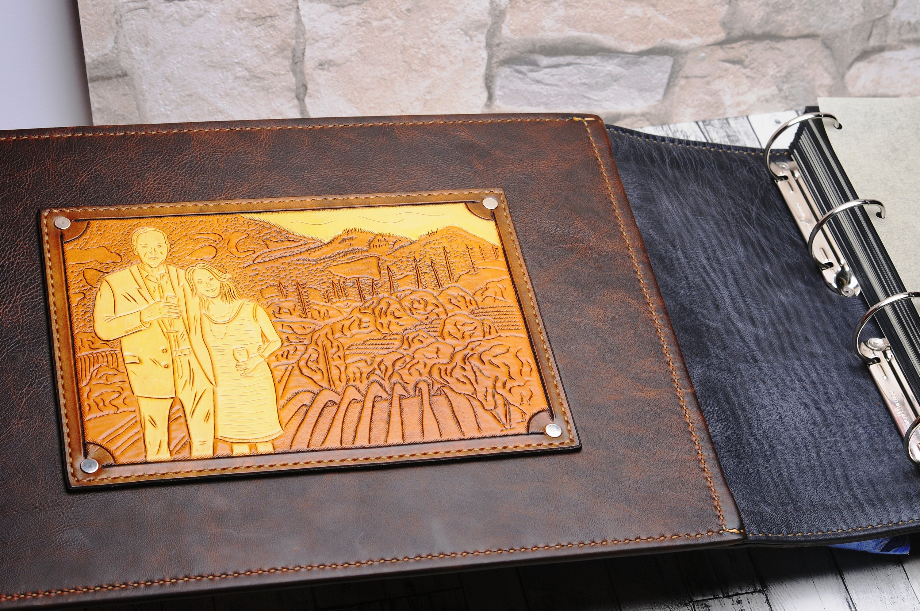 A3 Custom Leather Photo Album 13x20 Inches Leather Book Etsy