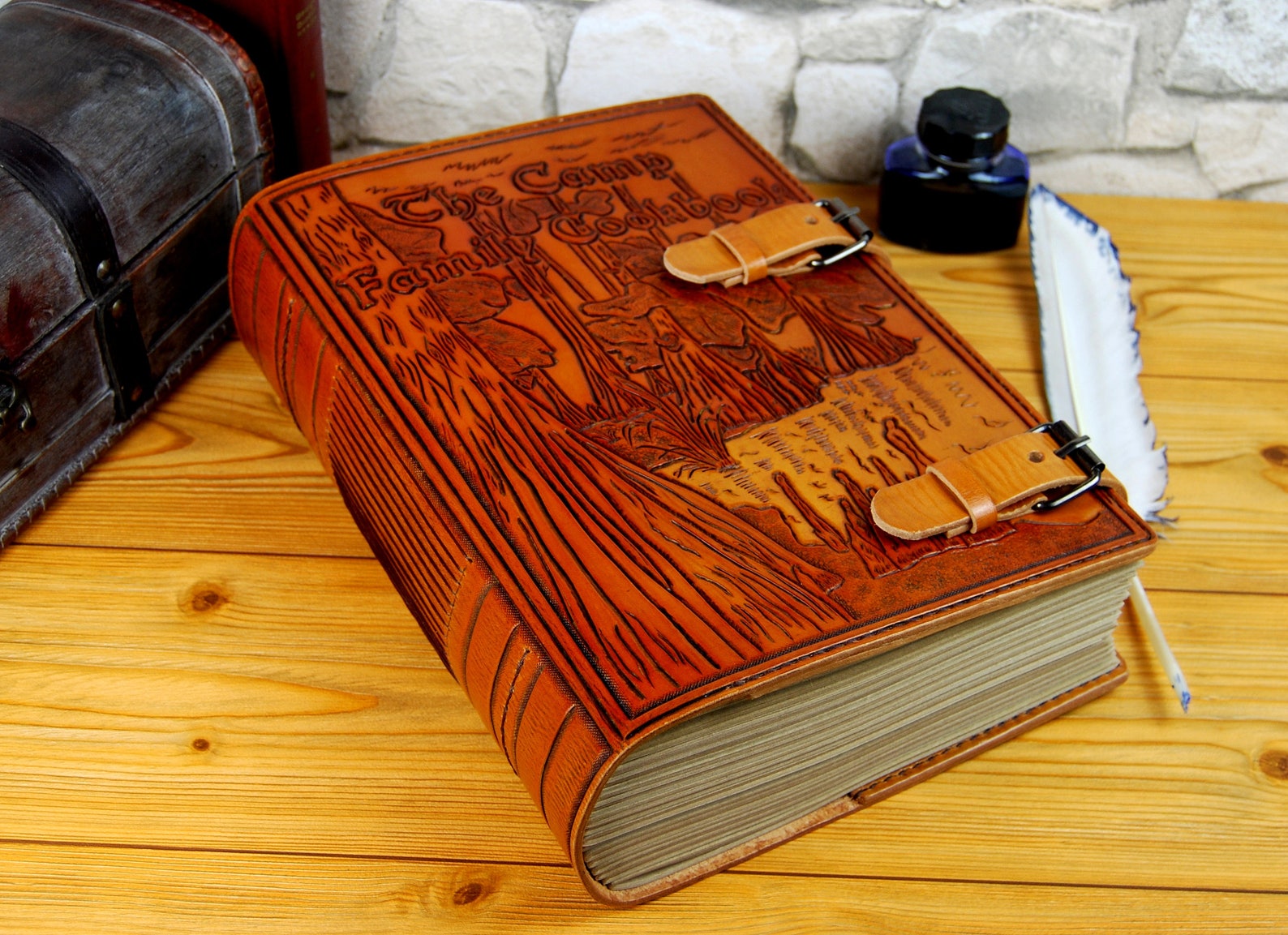 Large Custom Leather Cook Book Personalized Notebook Gift Journal ...