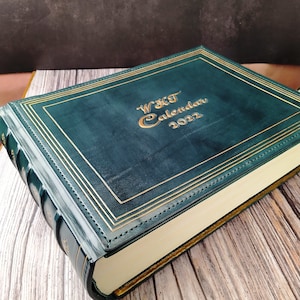 Extra Large 13x18 Custom Personalized Gift Book, A3 Leather Bound Book, Family Crest Journal, Notebook, Diary TiVergy Leather Book