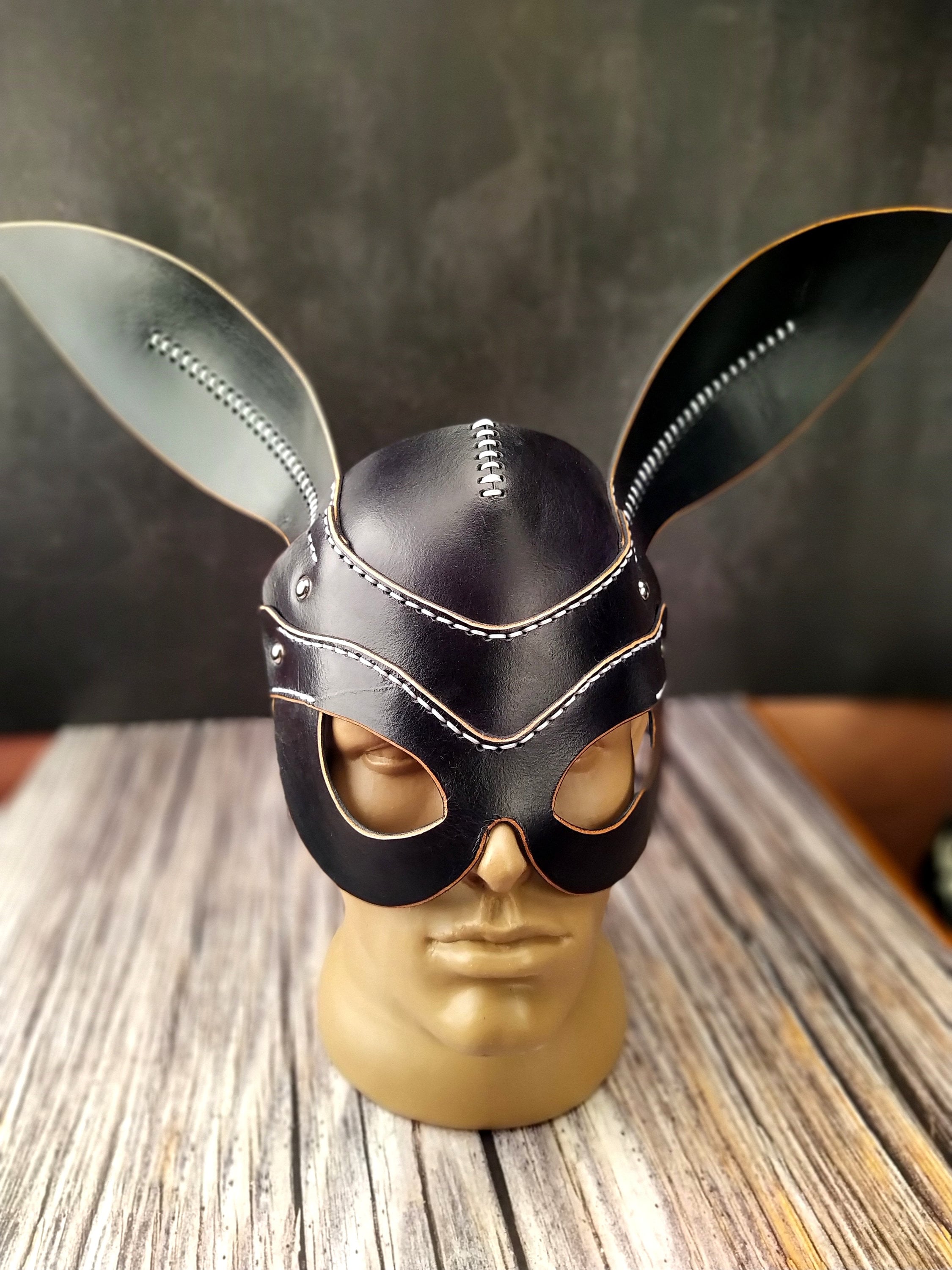 Leather Face Mask, Handmade Role Mask, Rabbit Mask, Game Cosplay ...