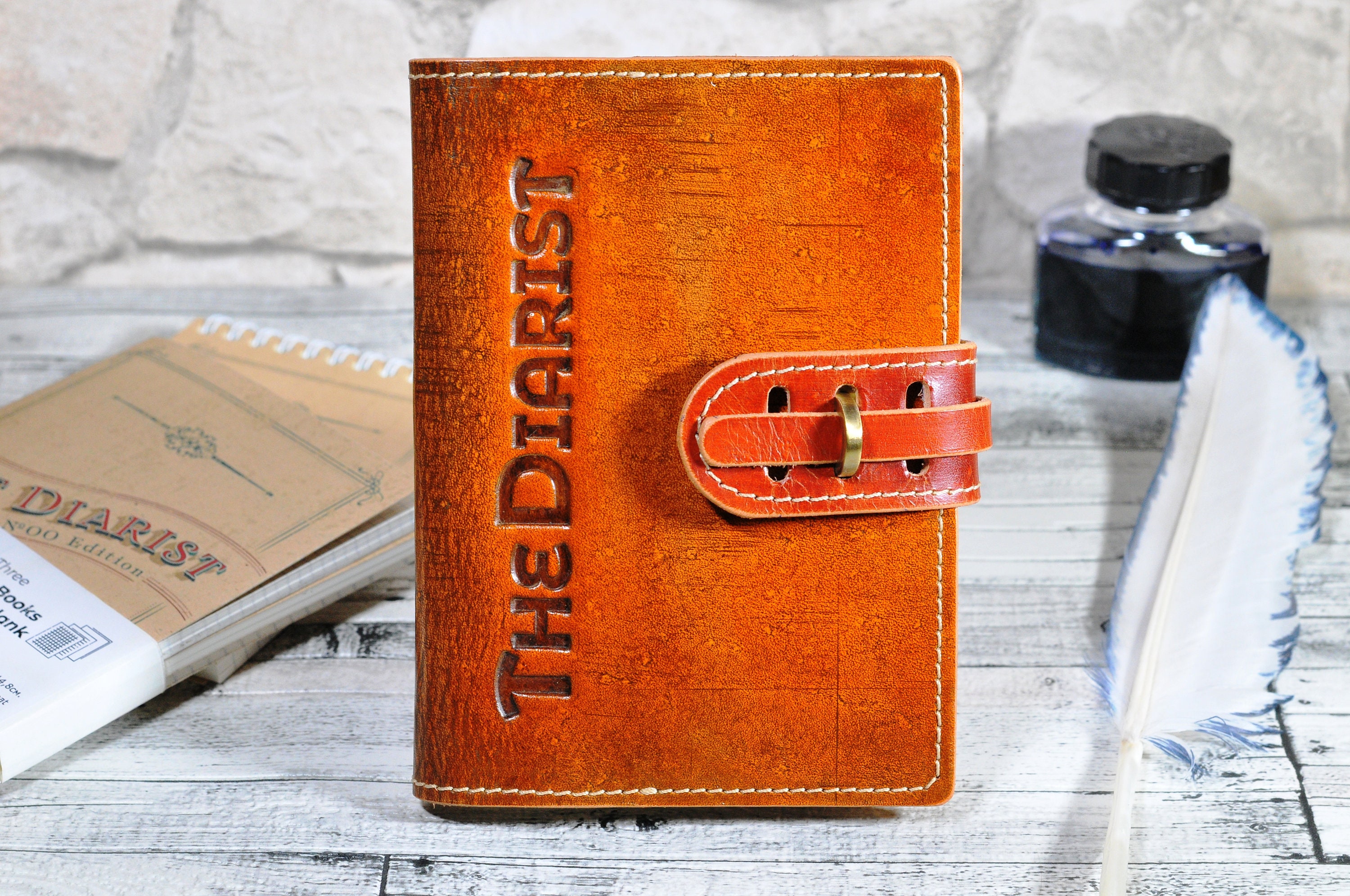 A6 Leather Journal Travelers Notebook Personalized Leather Etsy