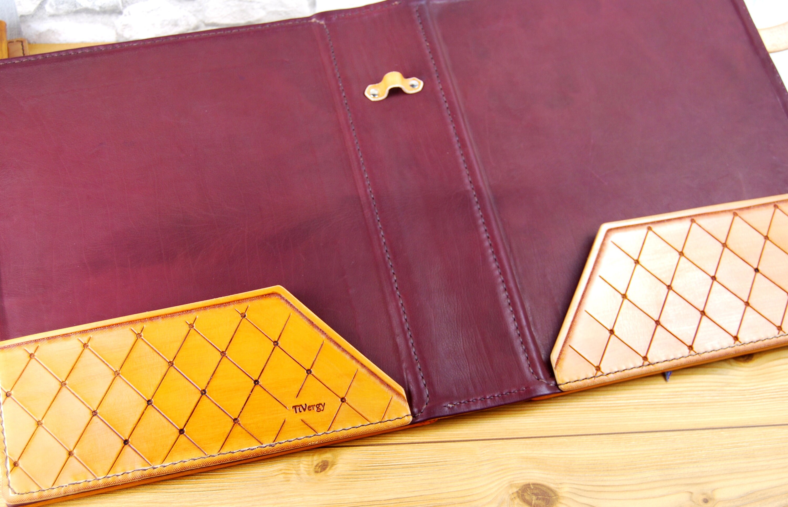 Large Leather Folio Custom Personalized Handmade Journal Etsy