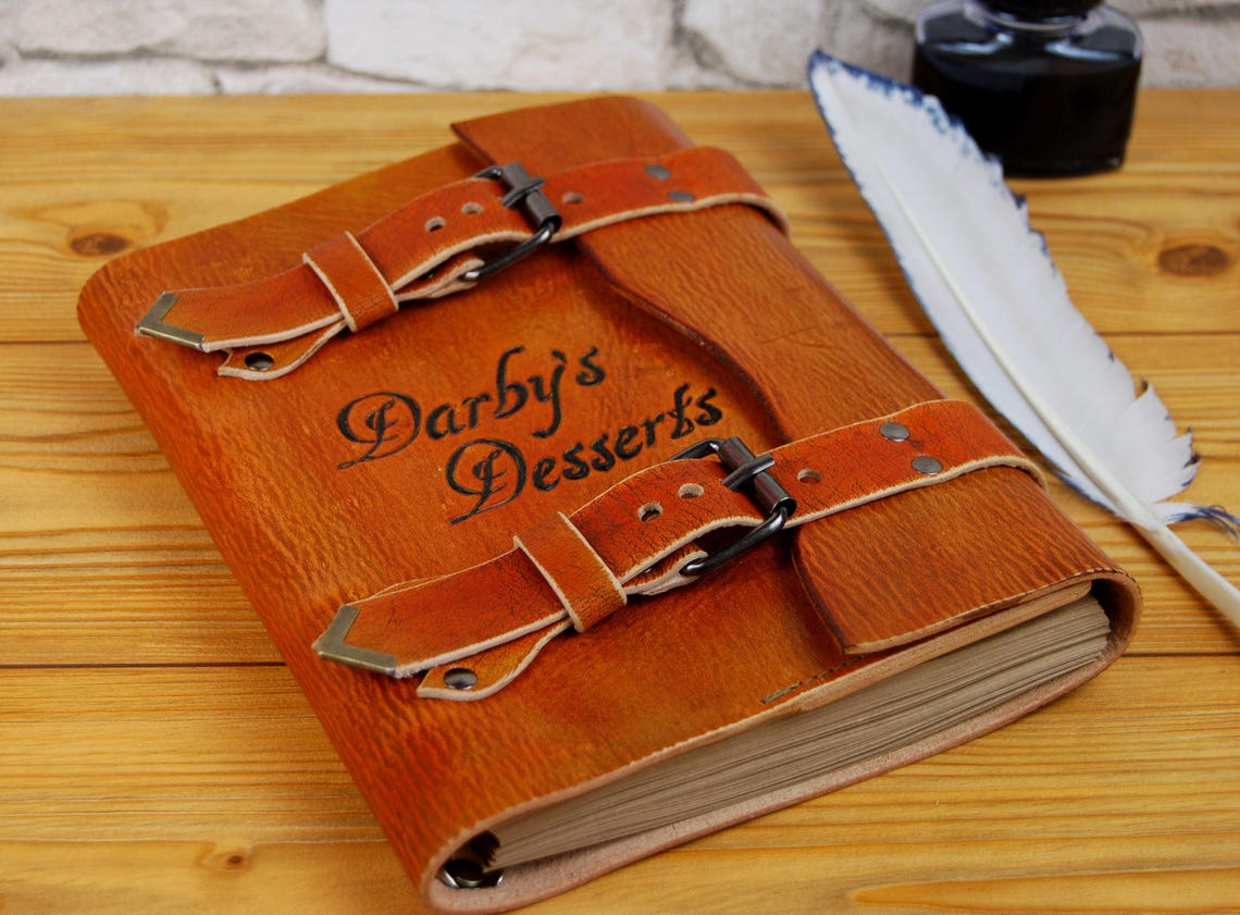 A5 Cookbook Custom Leather Recipes Book A4 Leather Journal Etsy