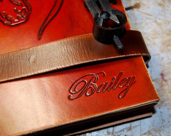 Gepersonaliseerd lederen dagboek, handgemaakt dagboek, aangepast dagboek, vintage dagboek, bruin lederen dagboek, notitieboekje, dagboek, cadeaudagboek