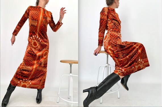 SPACE AGE Lucie Linden 1960s EVENING DRESS Maxi Dr