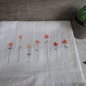 Wildflowers- Hand Embroidered Towel