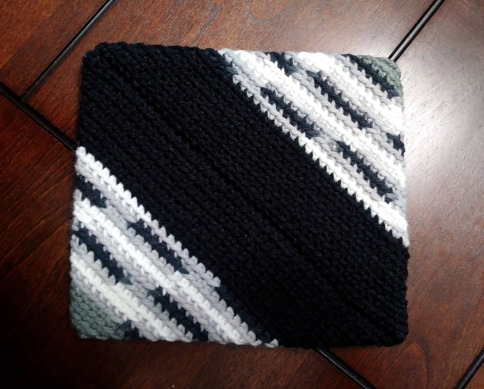 Crocheted Yarn Pot Holders Single Black Grey White Colors Etsy