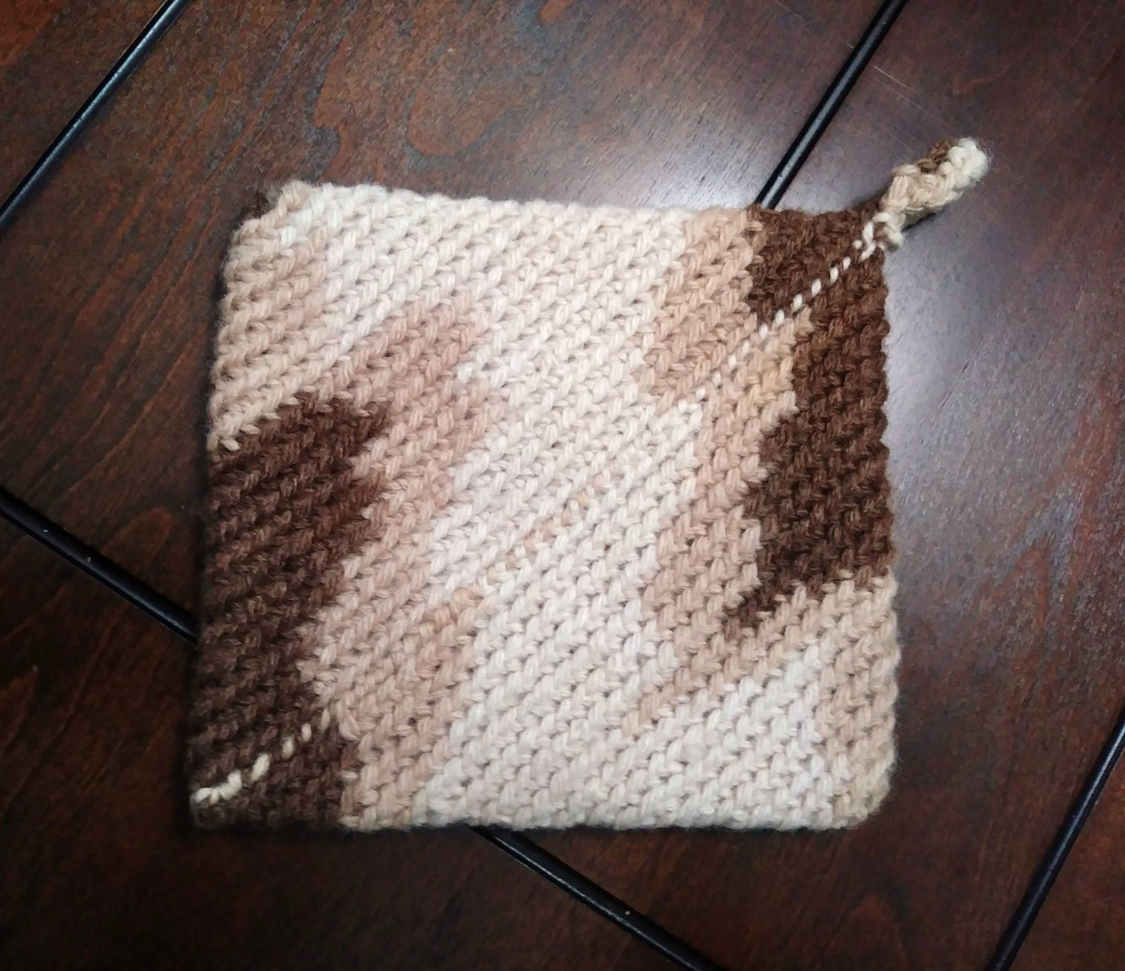 Crocheted Yarn Pot Holders Single Brown Beige Taupe Colors Etsy