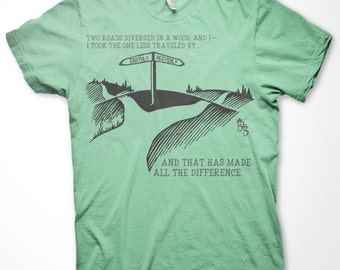 Christian Unisex Adult Poly/Cotton Blend Screen Printed T-Shirt with Black Print (Two Roads) : Available in multiple colors