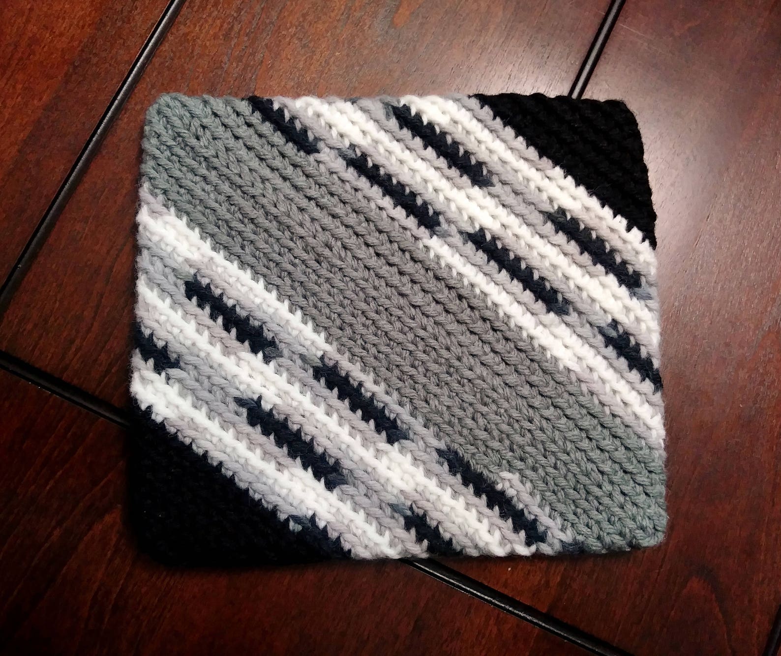 Crocheted Yarn Pot Holders Single Black Grey White Colors Etsy
