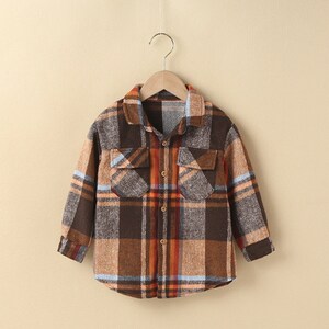 Kids Unisex Long Sleeve Plaid Shirt/Kids shirt/Kids winter shirt/Kids Shacket