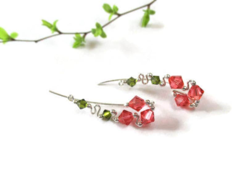 Silver Earrings Silver Ear Climber Earrings Ear Cuff Graduation gift Ear Climber Crystal Ear Climbers Wedding earrings Silver Studs