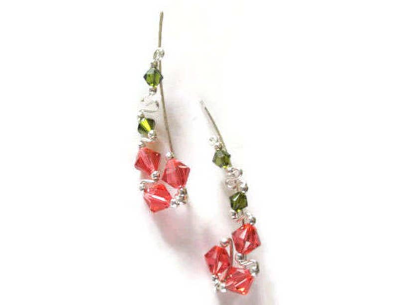 Silver Earrings Silver Ear Climber Earrings Ear Cuff Graduation gift Ear Climber Crystal Ear Climbers Wedding earrings Silver Studs