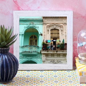 Havana photography Cuba photography Havana print Laundry wall art Turquoise house Laundry room Hanging linen Home office decor image 9