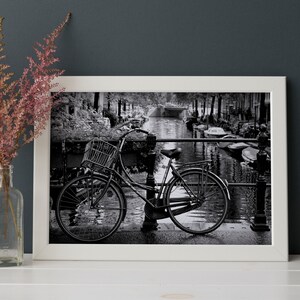 Amsterdam Bicycle Print: Black & White Fine-Art Photography, Travel Poster, Bicycle Wall Art image 5