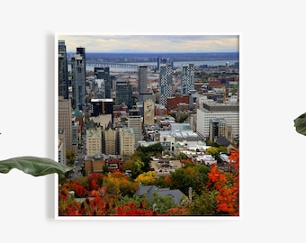 Leonard Cohen Mural Montreal photography - Mont Royal view - City travel poster - Architecture art print - Street photography - Gift for him