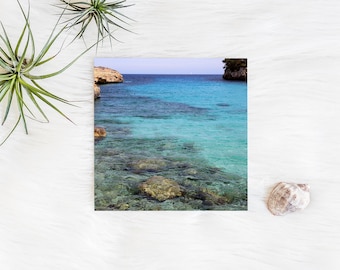 Mallorca strand kunst aan de muur - Mallorca Spanje strand fotografie - Kust decor - Mediterraan decor - Slaapkamer kunst aan de muur - Cala Llombards Santanyi