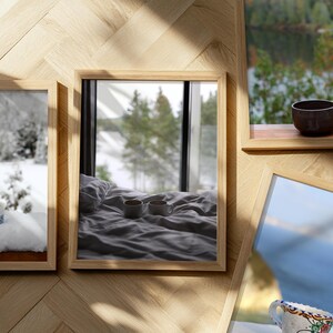 Ensemble 4 affiches tasses de café - Ensemble 4 affiches café au chalet - Ensemble personnalisable de photographies de voyage - Déco cuisine