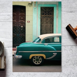Fotografia di auto d'epoca dell'Avana - Auto classica di Cuba - Foto di Cuba - Stampa artistica di Cuba - Galleria murale dell'ufficio dell'Avana - Poster di viaggio - Cartello della Route 66
