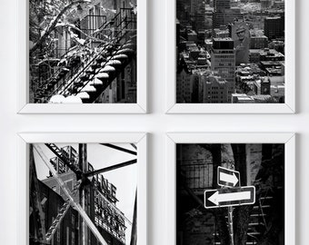 Christmas gift set - Montreal Black & white photography - Montreal print set - Monochrome architecture photography - Gallery wall decor