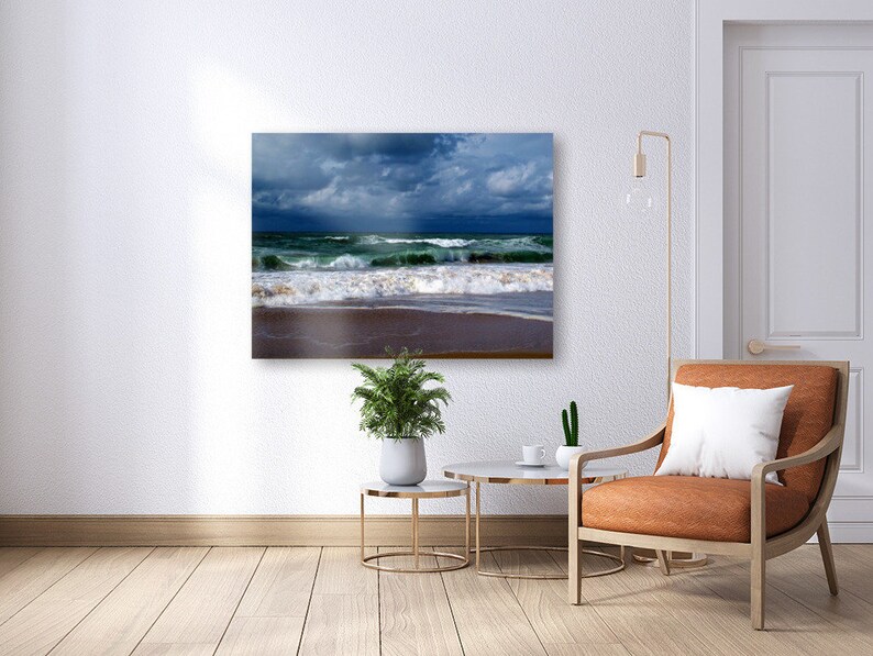 Ocean waves photography Coastal wall decor Large wall art image 7