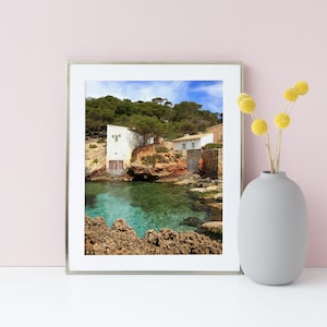 Affiche Mallorca - Majorque Espagne - Photographie de mer - Affiche Méditerrannée - Décor bord de mer salle de bain - Photo voyage Espagne