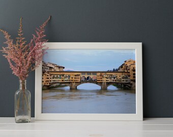 Ponte Vecchio Florence Italy Print: Cityscape Wall Art, Architecture Photography, Giclee Print, Custom Sizes