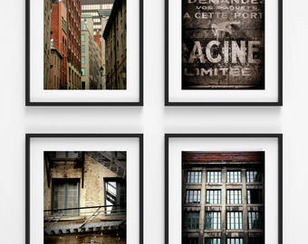 Montreal Port City Industrial Collection - 4 prints set - Custom gallery wall decor - City travel photography - Industrial decor wall art