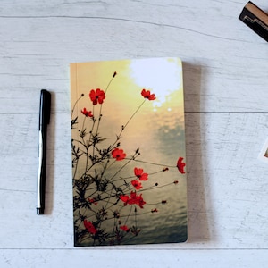 Carnet de notes / Fleurs / Cahier personnalisé / Papeterie sur mesure / Journal de voyage / Photographie de voyage / Coquelicots rouges
