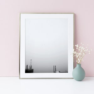 Venise noir et blanc, Lagune Venise vue d'hiver, Venise dans la brume, Brouillard à Venise, Photo grand format, Canal Venise, Affiche Italie