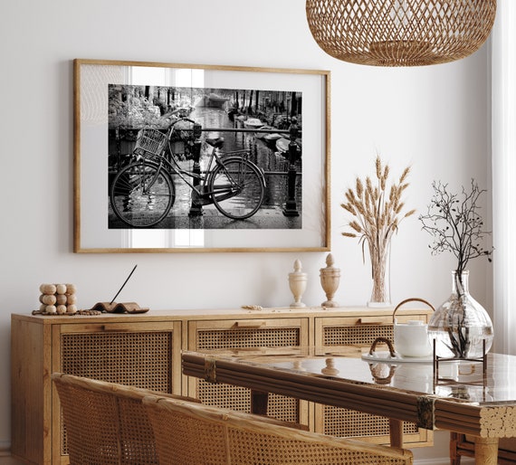 Amsterdam Bicycle Print: Black & White Fine-Art Photography, Travel Poster, Bicycle Wall Art