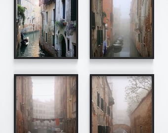 Foggy Venice Gallery Wall Set, Italy print set, Venice lover gift, Italy lover gift, Romantic gift, Travel art, Giclee prints, Bedroom decor