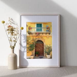 Italian door photography print - Pizzo Calabria Italian village print - Italy wall decor - Colorful door print - Travel photography print