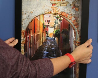 Venice art mural grand format - Photographie de Venise - Affiche photo Venise Italie - Décor rustique - Architecture Europe - Affiche Italie