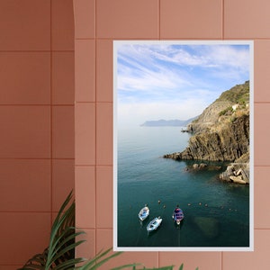 Riomaggiore Cinq Terres - Riviera italienne - Affiche photo Italie - Paysage maritime - Photographie de voyage - Photo village italien