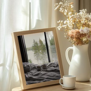 Petit déjeuner au lit - Affiche photo - Cadeaux pour les accros du café - Décoration de cuisine - Café au chalet en hiver