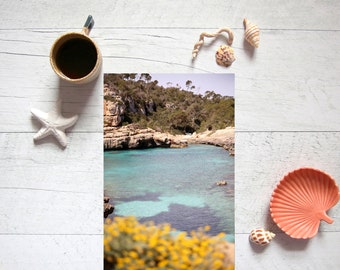 Mallorca cove beach photography print - Mallorca beach wall art - Coastal home decor - Mediterranean Sea photography - Mallorca Spain poster
