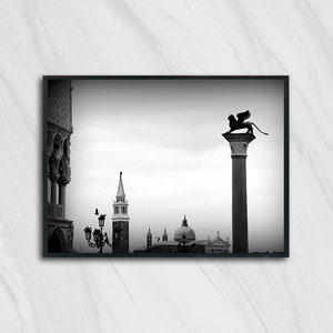 Black &amp; White Venice Art Print Venice From Above Venetian Lagoon St ...