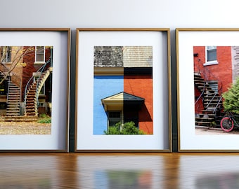 Montreal photography - Montreal staircases - Christmas gift for him - Gallery wall set - Montreal Canada wall art - Urban architecture art