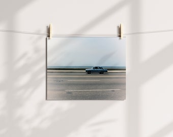 Cuba car photography print - Christmas gift for him - Havana Cuba wall art - Havana travel poster - Cuba decor - Cuba Vintage Car - Malecon