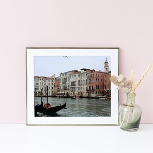 Photographie de Venise Italie - Affiche photo Venise - Photo voyage Italie - Canal et pont à Venise - Rialto Grand Canal - Venise art mural