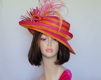 Double Brim Sinamay Fashionable Hat