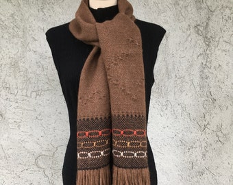 CELTIC scarf in pure alpaca wool, hand-woven, natural colors, very soft.