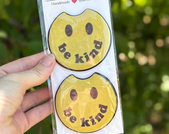 Handmade Car Coasters | Be Kind, Pride, Spiritual, Mental Health Designs