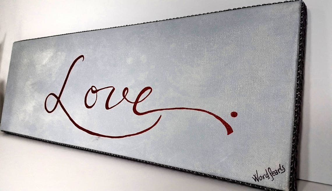 Script Art Script Wall Art Simple Art Script Sign Love Etsy