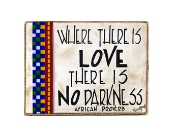Africa Decor - Africa Home Decor - Africa American Art - African Decor- Love Sign for Wall - Love Wall Sign -African Inspired -Love Wall Art