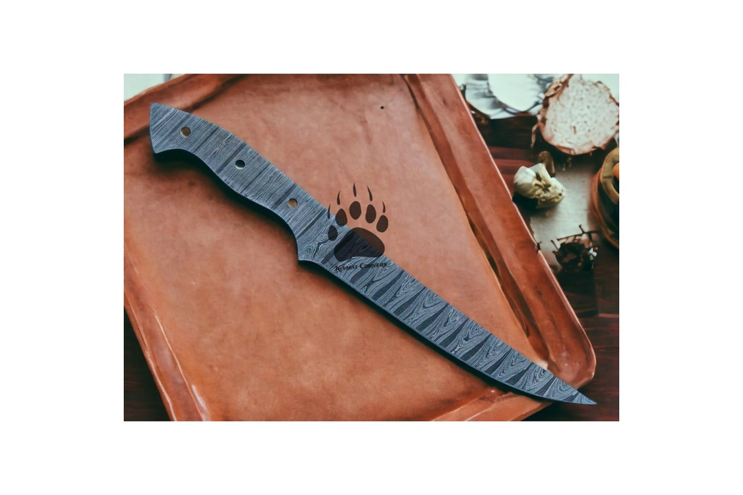 Hand Damascus Fillet Knife, Blank Blade Knife, BBQ Knives