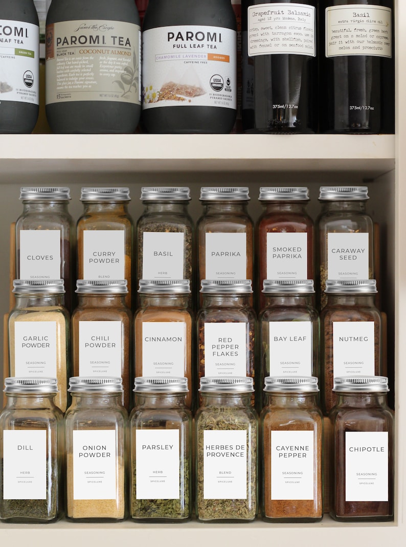 Spiceluxe 6 Oz Empty Spice Jar Set Choose Color Square Etsy